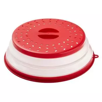 Крышка от брызг для микроволновой печи с ручкой Складная вентилируемая крышка с защитой от брызг с крючком красный