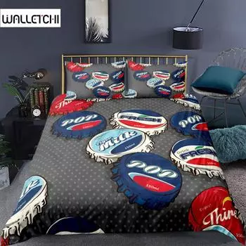 Крышка от пивной бутылки King Queen Пододеяльник Ice Beer Праздничный комплект постельного белья для подростков и взрослых С Днем Святого Патрика Полиэстеровый пододеяльник EU single(135x200cm)