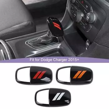 Крышка панели переключения передач автомобиля, защитная наклейка на рычаг переключения передач для Dodge Charger, Dodge Challenger 2015 Up, Durango 2018 Up, аксессуары ABS красный