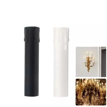 Крышка патрона свечи E12 4-дюймовая основа канделябра пластиковые рукава свечи для люстры чёрный