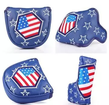 Крышка паттера, совместимая с мячом Odyssey 2 для молотка магнитного типа, совместимая с мячом Scotty Cameron Odyssey для кегль-типа Usa Star Blue