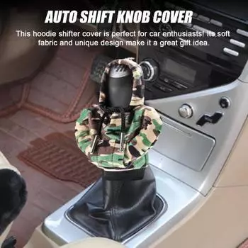 Крышка переключения передач автомобиля, толстовка с камуфляжным принтом, толстовка с капюшоном, универсальная ручка автоматического переключения передач, защита от палки переключения передач, украшение интерьера автомобиля армия зеленый