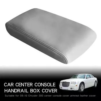 Крышка подлокотника автомобиля из искусственной кожи, чехлы на центральную консоль для Chrysler 300 2008 2009 2010 Аксессуары для украшения интерьера чёрный