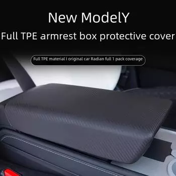 Крышка подлокотника Tesla Model 3/Y — модификация с полной защитой TPE для центрального подлокотника. чёрный