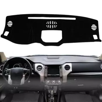 Крышка приборной панели автомобиля Toyota Tundra 2014-2020 с левым рулем, коврик для приборной панели, коврик для приборной панели, солнцезащитный козырек чёрный
