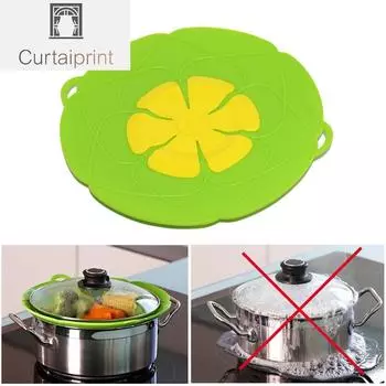 Крышка пробки для разлива Силиконовая крышка для защиты от кипения предотвращает появление кастрюли Кухонный инструмент зелёный