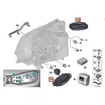Крышка пылезащитного колпачка лампы для BMW 3 серии 2011-19 F30 F31 F34 63117311241 новая