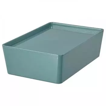 Крышка ящика для хранения ИКЕА КУГГИС бирюзовый 18x26x8 см