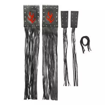 Крышка ручки дроссельной заслонки на руль мотоцикла из искусственной кожи с бахромой, черная бахрома с кисточками на руле, крышка на рукоятку