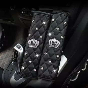 Крышка ручного тормоза Crown Diamond Crystal, крышка ручки переключения передач, чехол для ремня безопасности автомобиля, декор салона автомобиля A