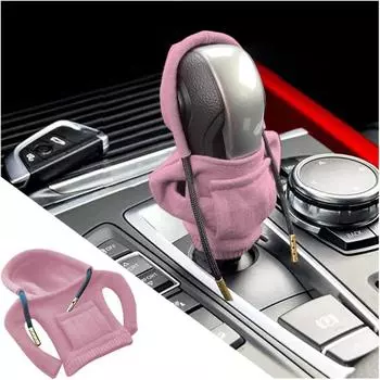 Крышка рычага переключения передач автомобиля, ручка переключения передач, чехол с капюшоном, украшение, подходит для ручного и автоматического рычага переключения передач автомобиля, аксессуары для интерьера розовый