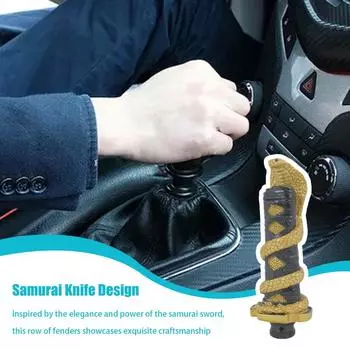 Крышка рычага переключения передач, змея, катана, рукав рычага переключения передач, ручка рычага переключения передач, украшение для автомобиля, смоляная защита для рычага переключения передач, ручной тормоз чёрный