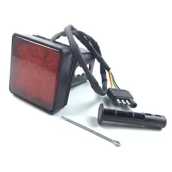 Крышка сцепного устройства для прицепа грузовика с 15 светодиодными стоп-сигналами, подходит для 2-дюймового приемника, крышка приемника сцепного устройства для прицепа, трубка для буксировки со стоп-сигналом сзади дым