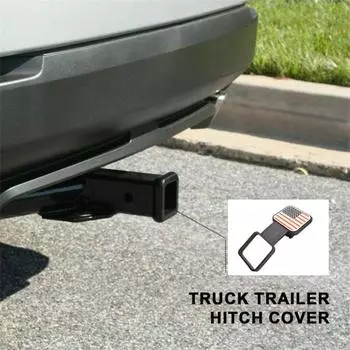 Крышка сцепного устройства прицепа, американский национальный флаг, квадратный крюк для автомобиля, грузовика, прицепа, пылезащитная заглушка, 2 дюйма, защитная крышка трубки приемника прицепного устройства чёрный