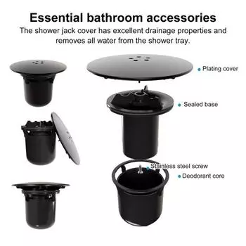 Крышка сливного отверстия для душа Yousheng Chrome Finish, простая установка, погружной стакан, быстрый слив, сменная крышка сифона по британскому стандарту чёрный