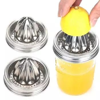Крышка соковыжималки Mason Jar из нержавеющей стали, ручка для цитрусовых, широкая горловина, верхняя часть для консервирования, ручная соковыжималка с герметичной крышкой
