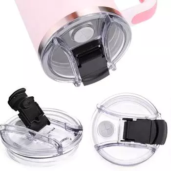 Крышка стакана с отверстием для соломинки, прозрачная, хорошая герметизация, пылезащитная, брызгозащищенная крышка, крышка, сменные аксессуары для чашек 1pc белый