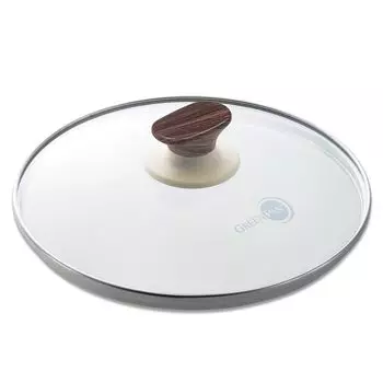 Крышка стеклянная GreenPan 24 см Полностью физически упрочненная Эксклюзивная ручка WoodBee не нагревается, вид дерева CW002466-002