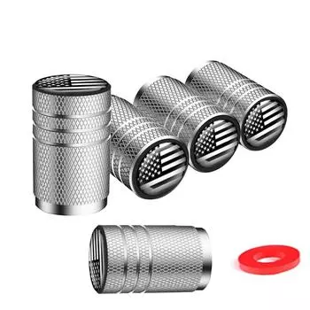 Крышка стержня шины 4 шт., металлическая крышка для шин с пластиковым вкладышем, устойчивая к утечкам для легковых и грузовых автомобилей 4 шт. One Size