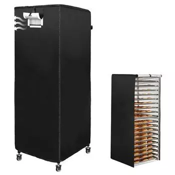 Крышка стойки для хлебобулочных изделий с застежкой-молнией, водо- и пыленепроницаемая крышка стойки для хлеба 420D для 20-уровневой стойки для противней/крышки для стойки для булочек чёрный