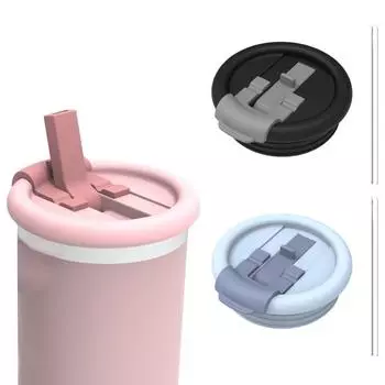 Крышка-трубочка для стакана сменная силиконовая герметичная многоразовая устойчивая к брызгам крышка стакана совместима с аксессуарами для стаканов объемом 40 унций розовый