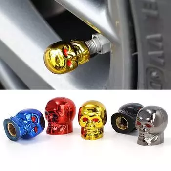 Крышка вентиля шины в виде черепа и короны — универсальная single pack синий