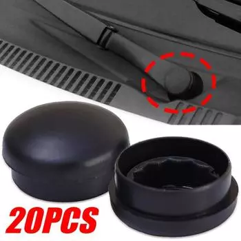 Крышка винта рычага стеклоочистителя лобового стекла автомобиля Автоматический стеклоочиститель лобового стекла Сменные аксессуары Пластиковые колпачки болтов для Volkswagen 2pcs чёрный