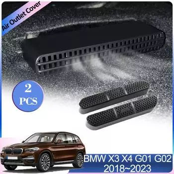 Крышка воздухозаборника для BMW X3 X4 G01 G02 Sport 2018~2024 Автомобильная вентиляция под задним сиденьем Пылезащитный кондиционер Вентиляционное отверстие Аксессуары для интерьера