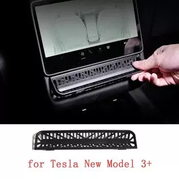 Крышка заднего воздуховода для Tesla Model 3 Highland 2024, центральная консоль, подлокотник, задний фильтр для кондиционера, решетка-протектор чёрный