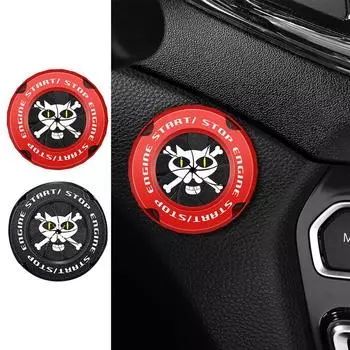 Крышка зажигания грузовика, крышка кнопки запуска и остановки двигателя, декоративная крышка кнопки двигателя из цинкового сплава, устойчивая к царапинам для аксессуаров для грузовиков красный