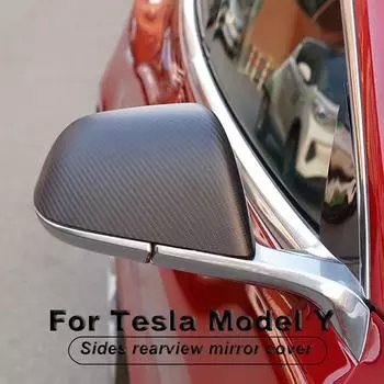 Крышка зеркала боковой двери автомобиля для Tesla Model Y 2024, защитная крышка зеркала заднего вида из АБС-пластика, аксессуары для внешней модификации чёрный