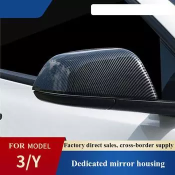 Крышка зеркала заднего вида автомобиля для Tesla Model 3 Model Y, внешняя модификация автомобиля, крышка зеркала заднего вида из АБС-пластика из углеродного волокна model 3 black