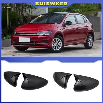 Крышка зеркала заднего вида для Volkswagen для VW Polo Mk6 AW GTI 2018-2025 OX Horn Car Caps Shell Trim Carbon Fibre Look Exterior