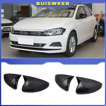 Крышка зеркала заднего вида для Volkswagen для VW Polo Mk6 AW GTI 2018-2025 OX Horn Car Caps Shell Trim Carbon Fibre Look Exterior