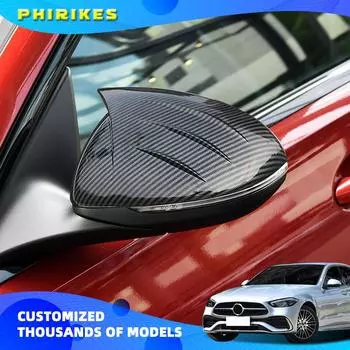 Крышка зеркала заднего вида на боковую дверь для Mercedes Benz C Class W206 2022, крышка зеркала заднего вида Bright black
