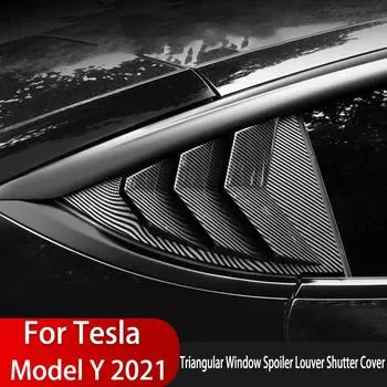 Крышка жалюзи заднего окна автомобиля для Tesla Model Y 2021 Наклейки из АБС-углеродного волокна Дефлектор крышки жалюзи Модифицированные аксессуары матовый черный