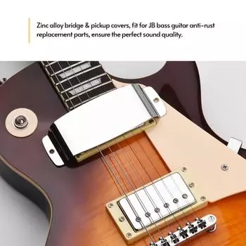 Крышка звукоснимателя из цинкового сплава, защитная крышка моста для джазового баса JB, бас-гитара, электрический бас серебряный