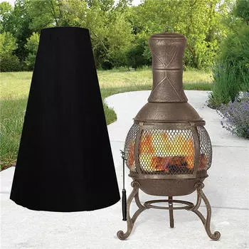 Крышки Chiminea для костра, крыльцо с завязкой, пылезащитная ткань Oxford, газон, водонепроницаемый для улицы Grid