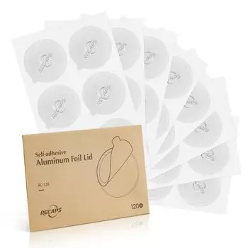 Крышки для эспрессо RECAPS из алюминия Крышка для эспрессо из алюминия Фольгированное уплотнение Только для многоразовых капсул Оригинальные кофейные капсулы Nespresso 120 Диаметр 37 мм (Только Крышки)