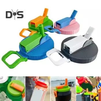 Крышки для банок с газировкой, 4 шт., с силиконовой трубочкой, без бисфенола А, многоразовые, с защитой от проливания, пылезащитные, стандартного размера, для энергетических напитков, пива, сока, для напитков D