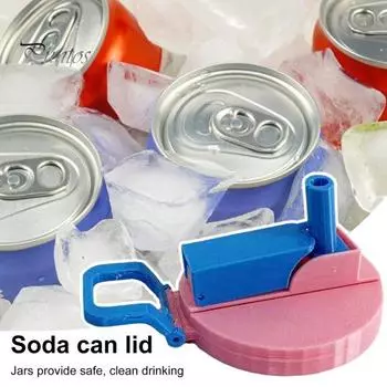 Крышки для банок с газировкой, 4 шт., с силиконовой трубочкой, без бисфенола А, многоразовые, с защитой от проливания, пылезащитные, стандартного размера, для энергетических напитков, пива, сока, для напитков D