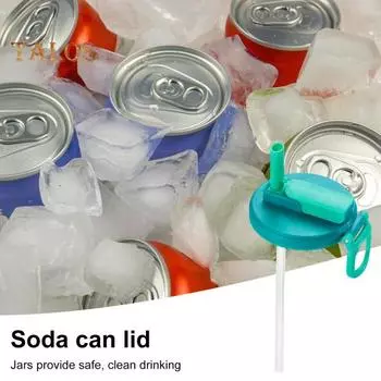 Крышки для банок с газировкой, переносные силиконовые трубочки, крышки для банок, многоразовые, не содержащие бисфенол-А, маркеры для банок с газировкой, крышки для стандартных банок с напитками, пивные, соковые, сельтерские, многоцелевые C