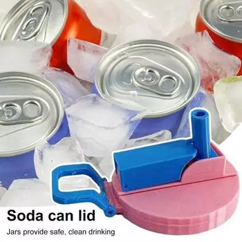 Крышки для банок с газировкой Yousheng 4 шт. с силиконовой трубочкой, без бисфенола А, многоразовые, герметичные, пыленепроницаемые, стандартного размера, для энергетических напитков, пива, сока, для напитков D