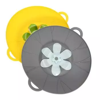 Крышки для безопасного кипячения, силиконовые крышки от брызг, силиконовые съемные, легко моющиеся крышки для кастрюль, кухонный инструмент жёлтый