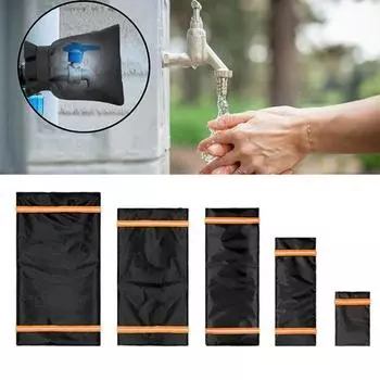 Крышки для наружных кранов для зимы, наружные садовые краны, изоляционные носки, чехол для шланга с нагрудником S чёрный