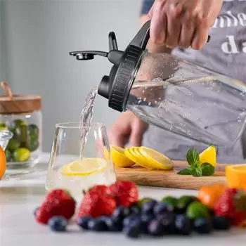 Крышки для пластиковых банок с ручкой, откидная крышка, отверстие для заливки, широкое горло, герметичные крышки для банок Мейсона, широкое горло, герметичные, непротекающие чёрный