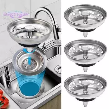 Крышки для раковины, 2 шт., фильтр из нержавеющей стали, защита от засора, резиновая заглушка с центральной ручкой, сливной фильтр для раковины двойного назначения, улавливатели пищи 2pcs