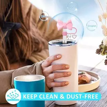 Крышки для соломинок с бантом для стаканов 30 и 40 унций, силиконовые наконечники для соломинок, крышки для соломинок, защитные насадки для питьевых соломинок, аксессуары для стаканов 0,4 дюйма