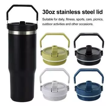 Крышки для стаканов 30 унций, сменные крышки для стаканов из нержавеющей стали, изолированные крышки для дорожных кофейных чашек, крышки с защитой от проливания, герметичные крышки для вакуумных кружек зелёный