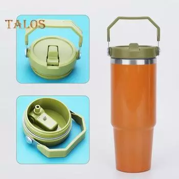 Крышки для стаканов 30 унций, сменные крышки для стаканов из нержавеющей стали, изолированные крышки для дорожных кофейных чашек, крышки с защитой от проливания, герметичные крышки для вакуумных кружек чёрный